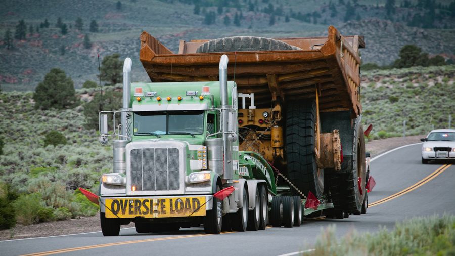 Oversize freight on a trailer